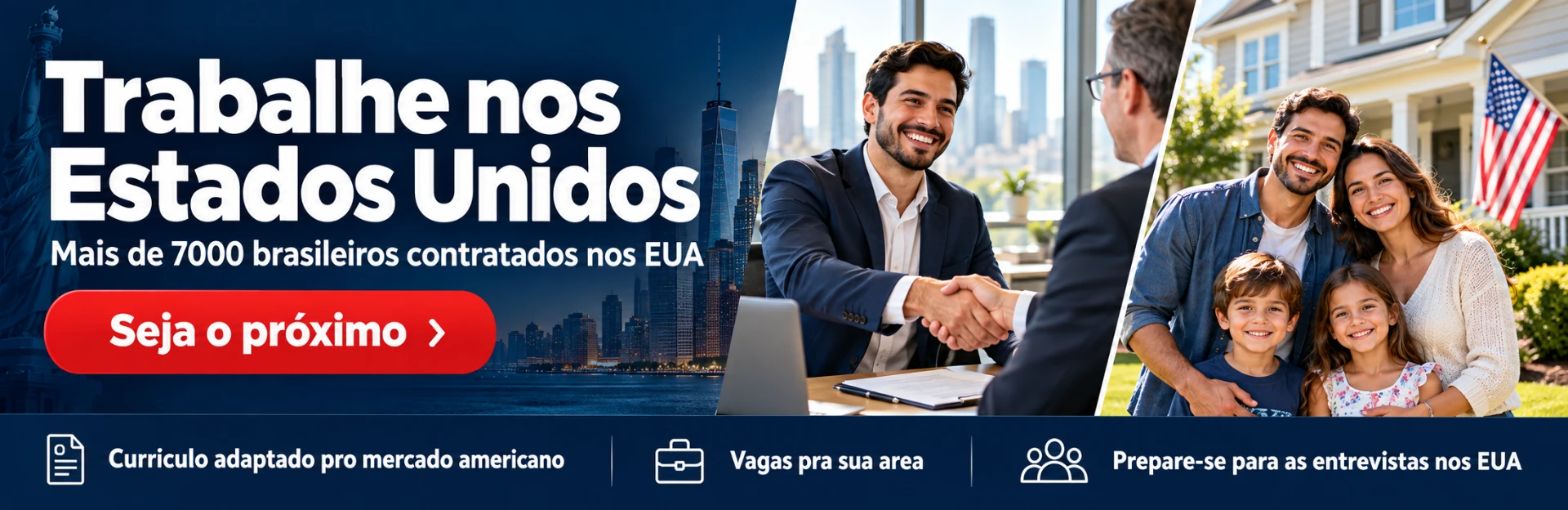 Trabalhe nos Estados Unidos — mais de 7000 brasileiros contratados nos EUA. Seja o próximo.